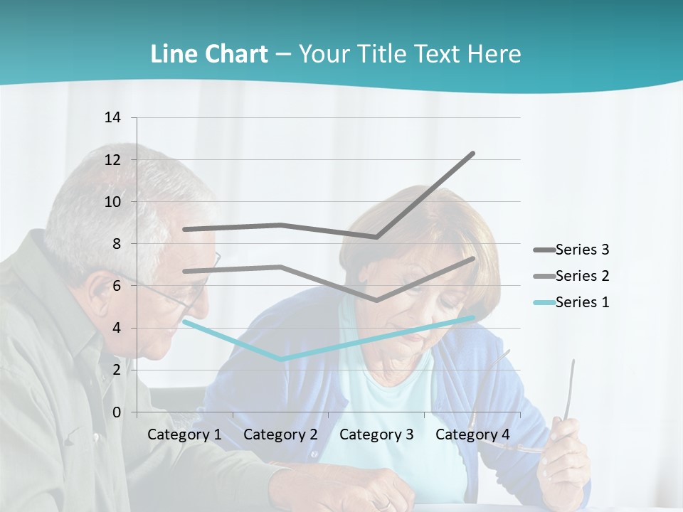 A Man And Woman Sitting At A Table Writing On A Piece Of Paper PowerPoint Template
