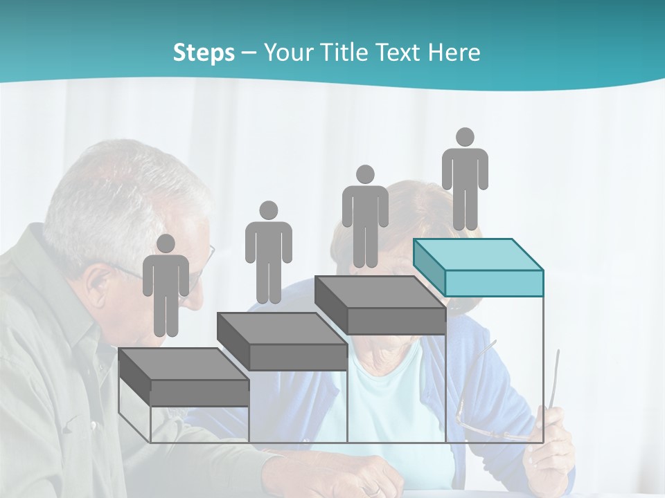 A Man And Woman Sitting At A Table Writing On A Piece Of Paper PowerPoint Template