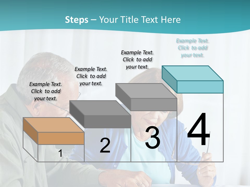 A Man And Woman Sitting At A Table Writing On A Piece Of Paper PowerPoint Template