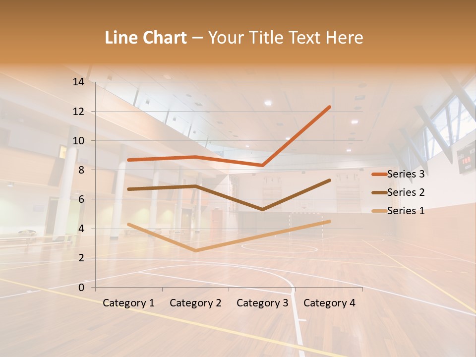 A Large Gymnasium With A Basketball Court And Wooden Floors PowerPoint Template