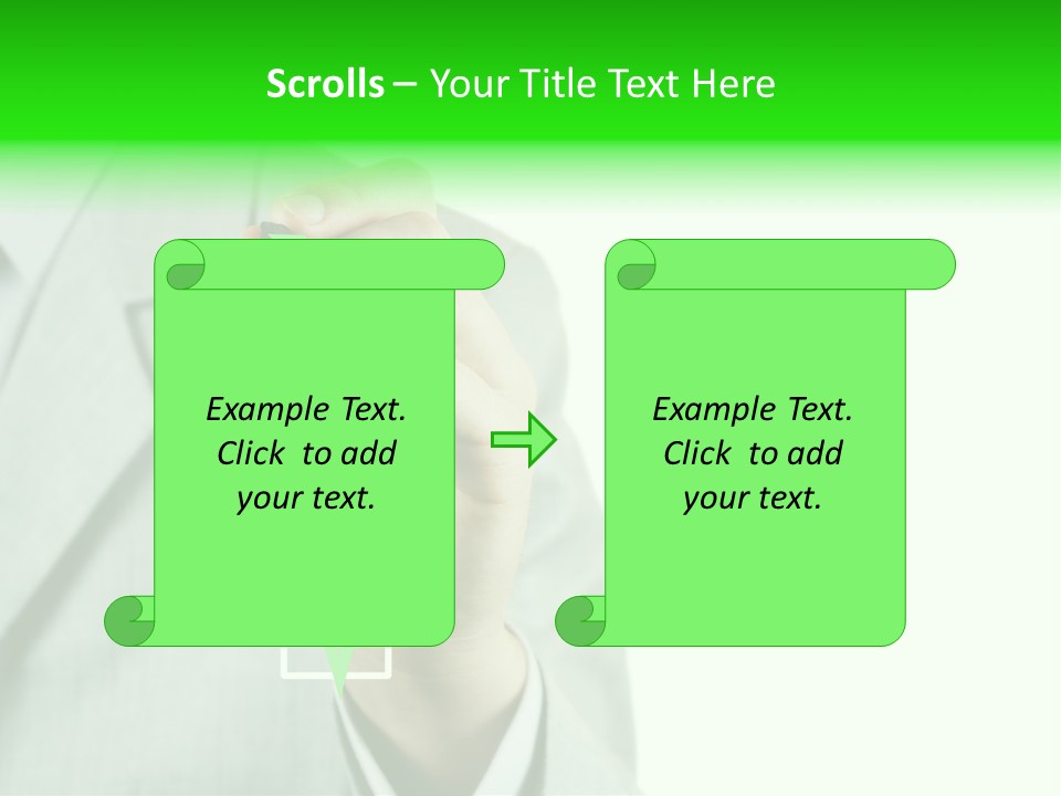 A Man In A Suit Writing On A Screen PowerPoint Template