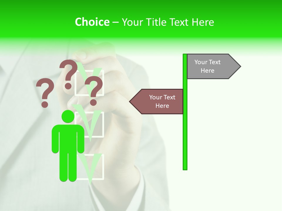 A Man In A Suit Writing On A Screen PowerPoint Template