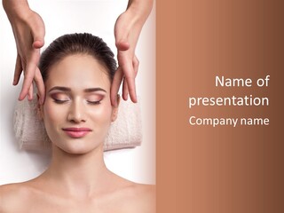 Female Lips Massaging PowerPoint Template