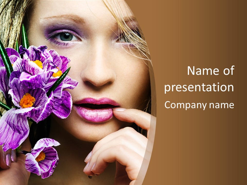 Model Petal Flower PowerPoint Template