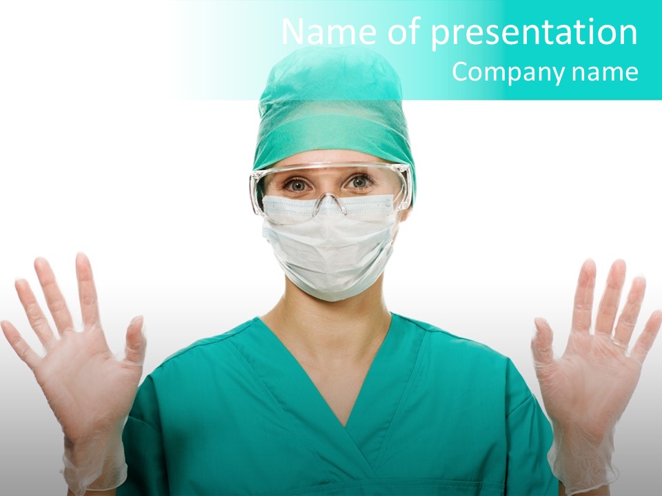 Medical Hand Up Hospital PowerPoint Template