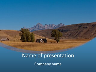 Ranch House Log Cabin Grand Teton PowerPoint Template