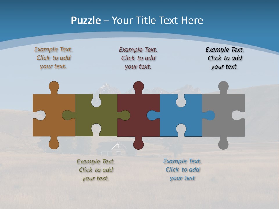 Ranch House Log Cabin Grand Teton PowerPoint Template