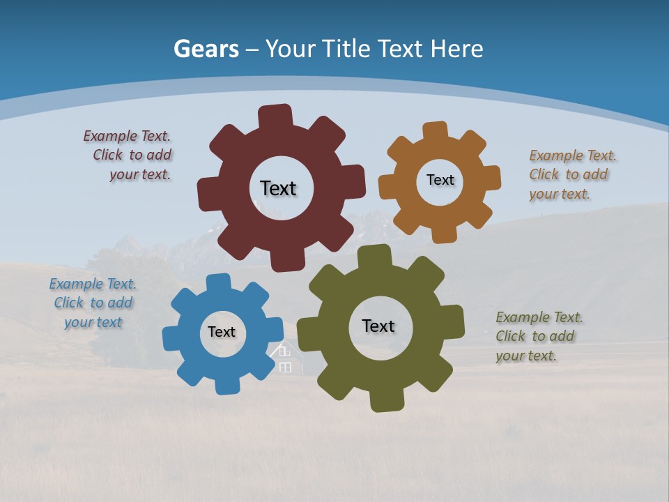 Ranch House Log Cabin Grand Teton PowerPoint Template