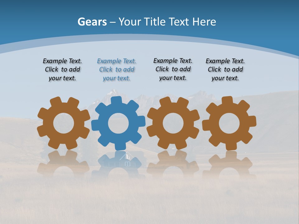 Ranch House Log Cabin Grand Teton PowerPoint Template