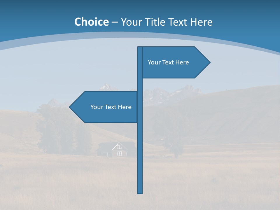 Ranch House Log Cabin Grand Teton PowerPoint Template