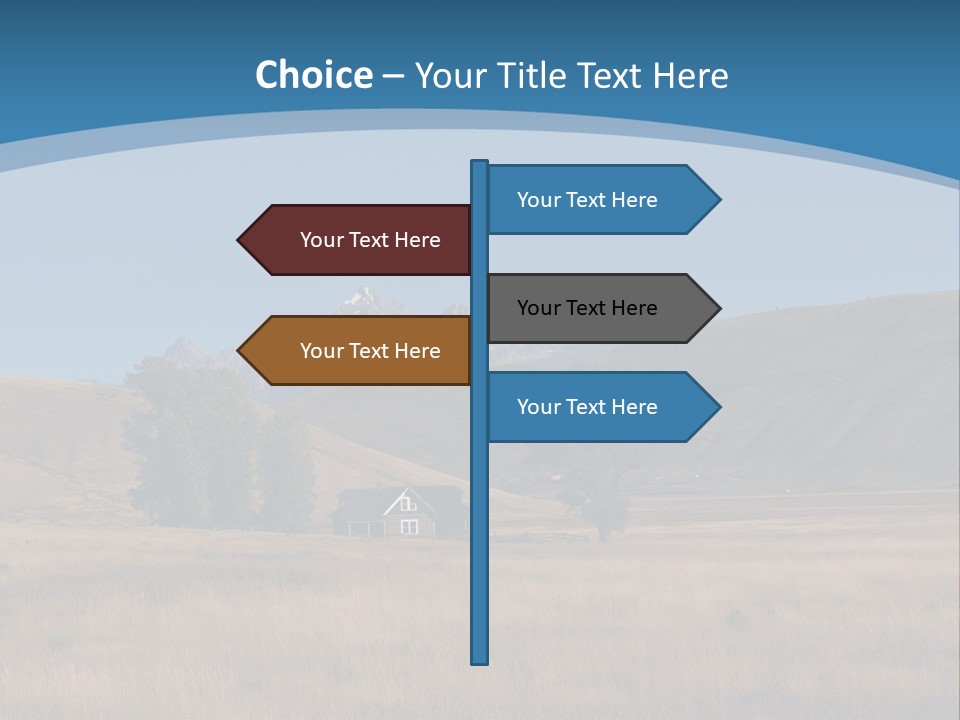 Ranch House Log Cabin Grand Teton PowerPoint Template