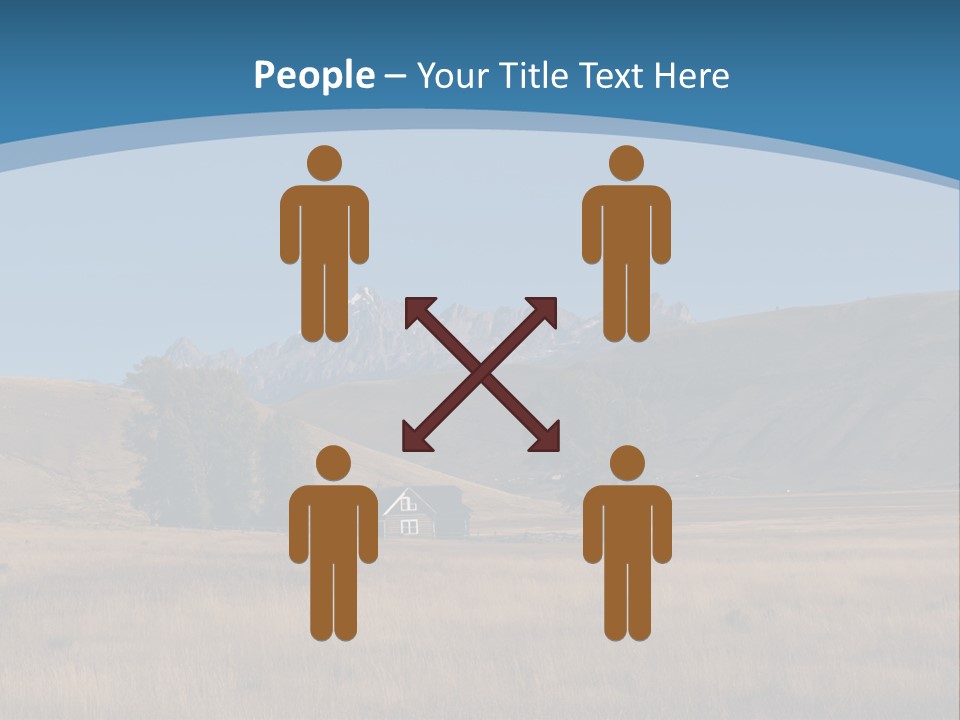 Ranch House Log Cabin Grand Teton PowerPoint Template