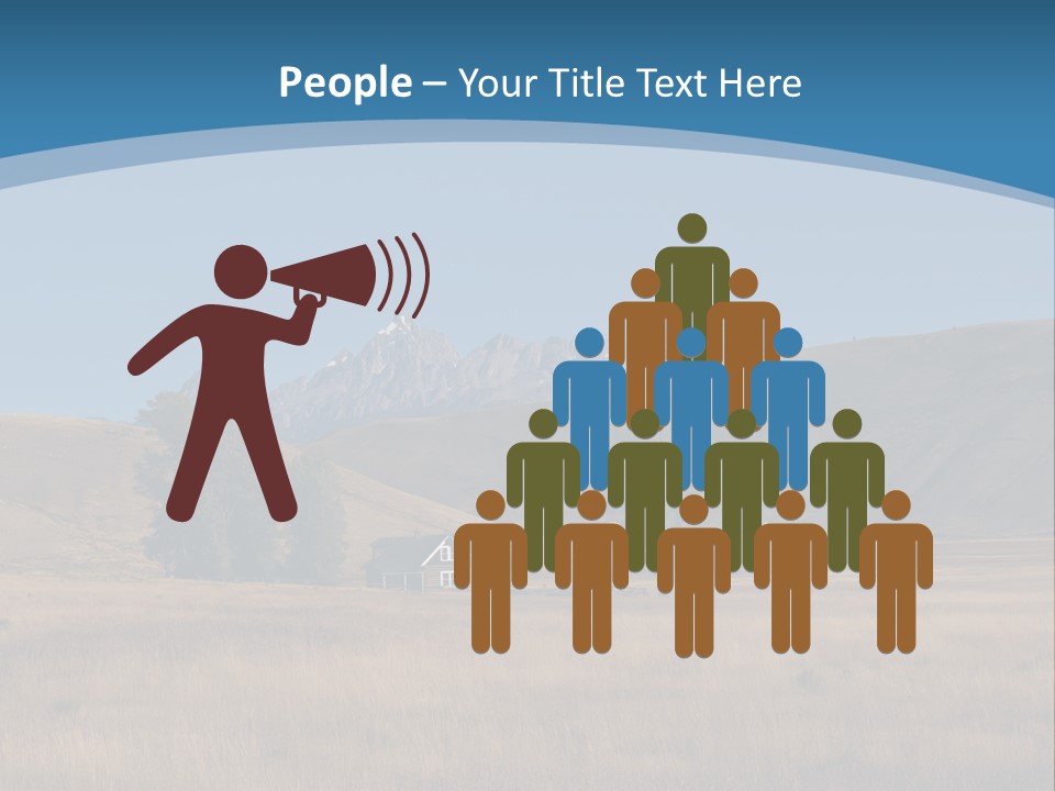 Ranch House Log Cabin Grand Teton PowerPoint Template