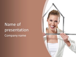 Building Male Businesswoman PowerPoint Template