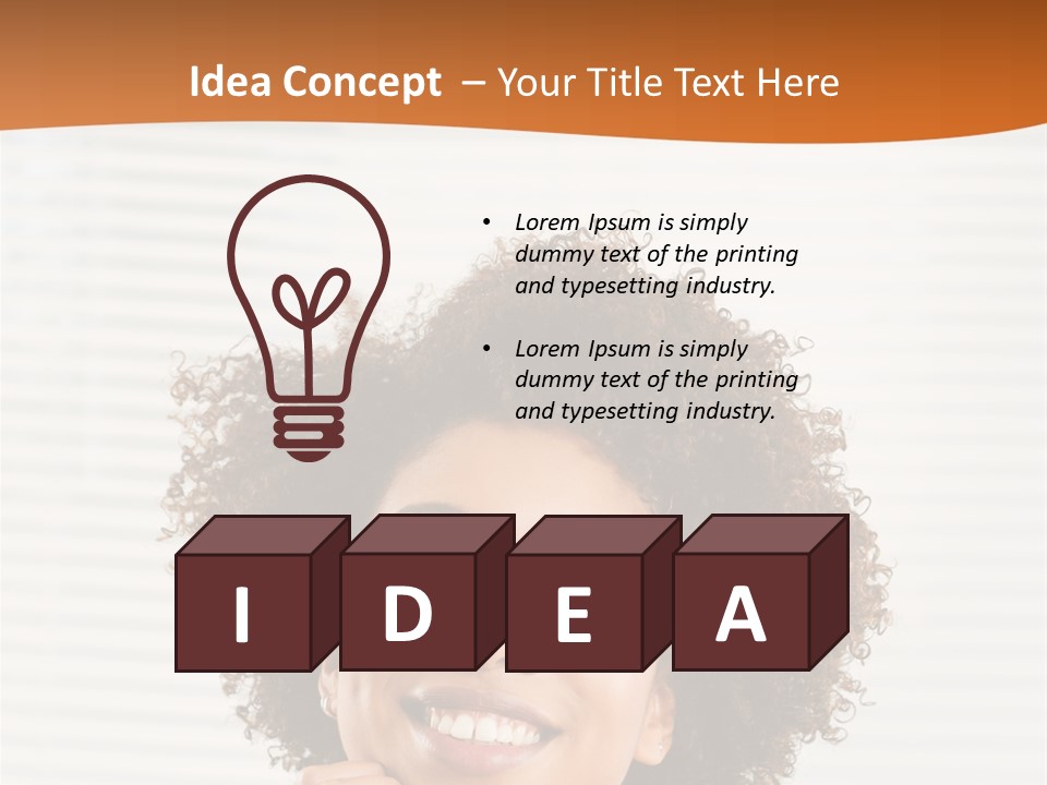 Lady Indoor Smile PowerPoint Template