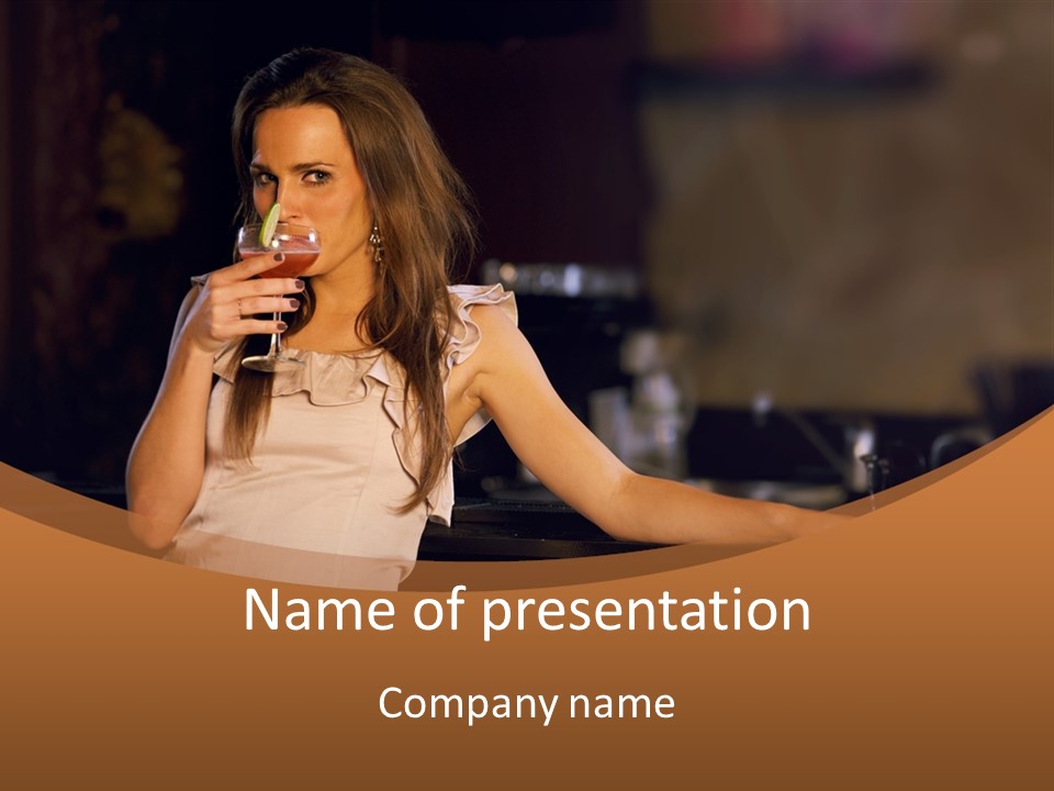 Woman Sip Seductive PowerPoint Template