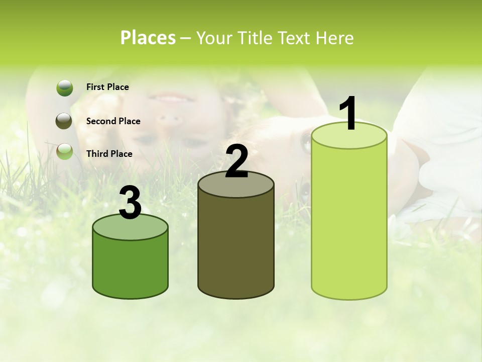 Two Children Laying In The Grass With Their Mouths Open PowerPoint Template