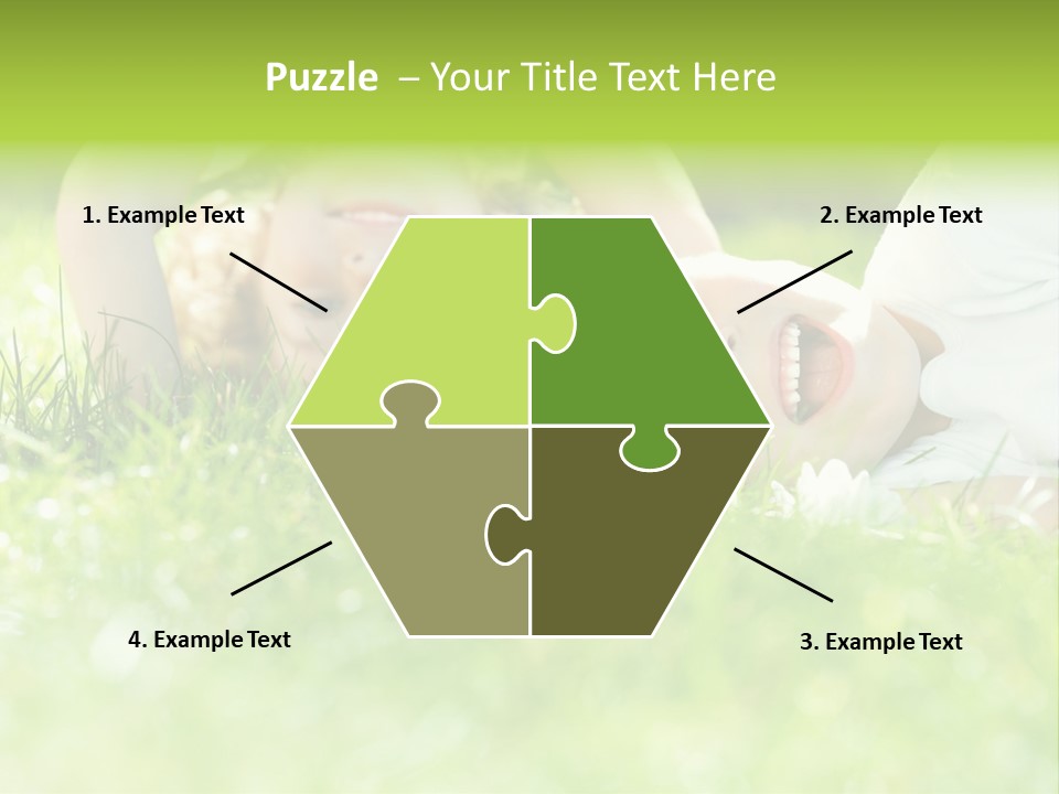 Two Children Laying In The Grass With Their Mouths Open PowerPoint Template