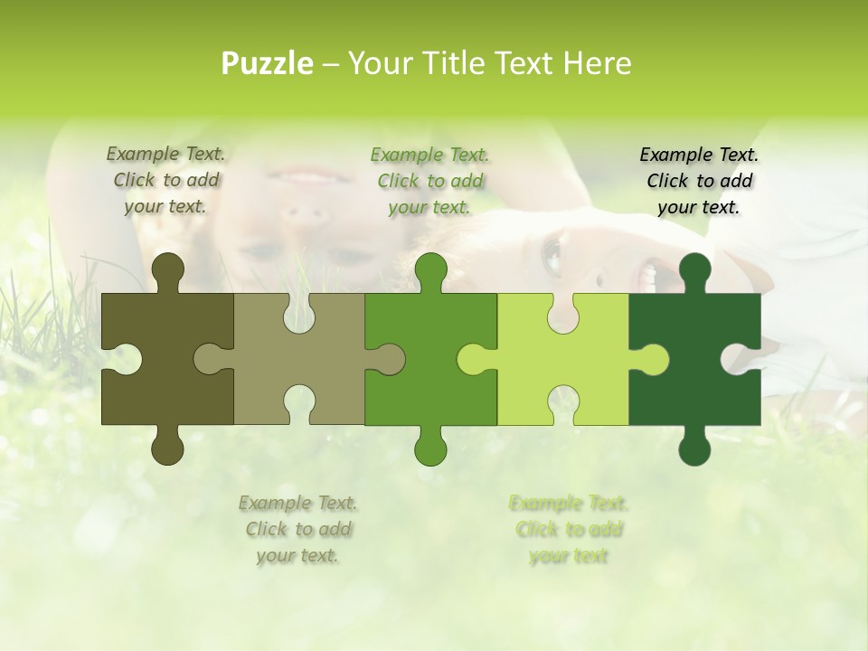 Two Children Laying In The Grass With Their Mouths Open PowerPoint Template