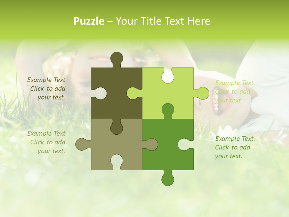 Two Children Laying In The Grass With Their Mouths Open PowerPoint Template