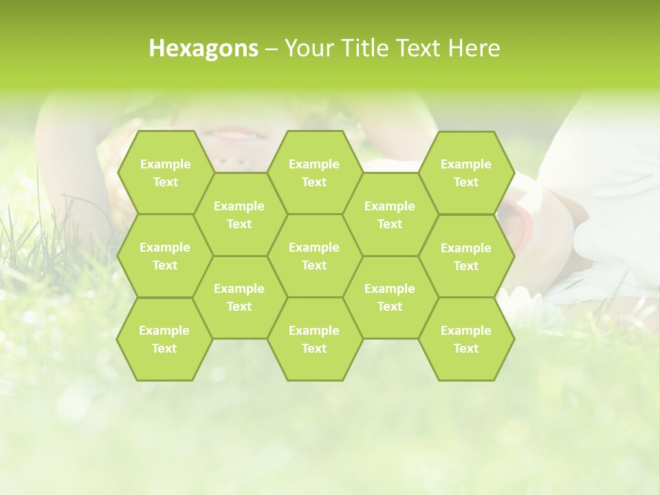 Two Children Laying In The Grass With Their Mouths Open PowerPoint Template