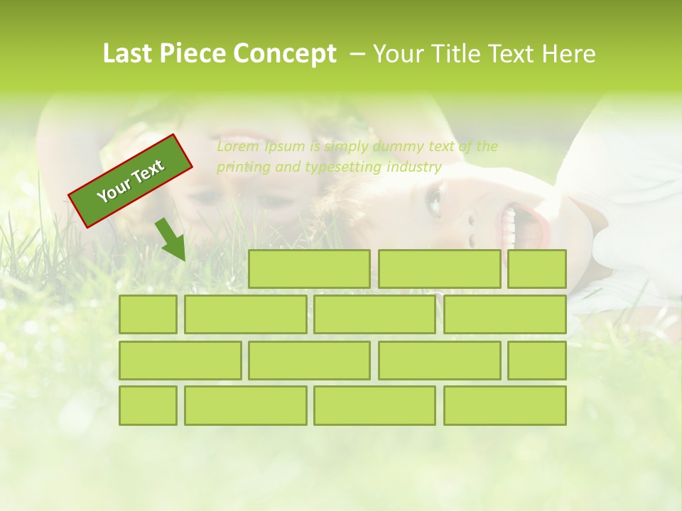Two Children Laying In The Grass With Their Mouths Open PowerPoint Template