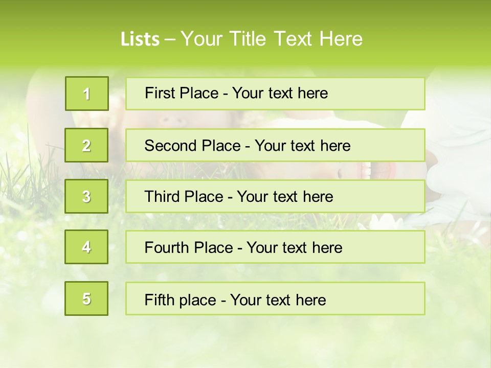 Two Children Laying In The Grass With Their Mouths Open PowerPoint Template