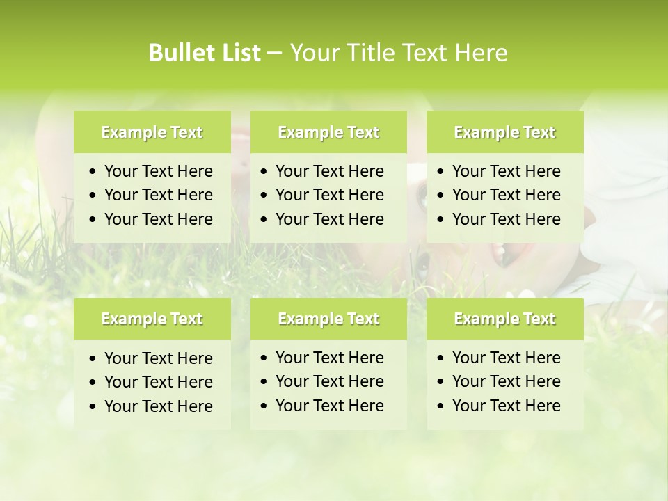 Two Children Laying In The Grass With Their Mouths Open PowerPoint Template