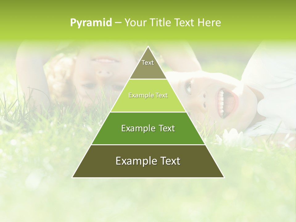 Two Children Laying In The Grass With Their Mouths Open PowerPoint Template