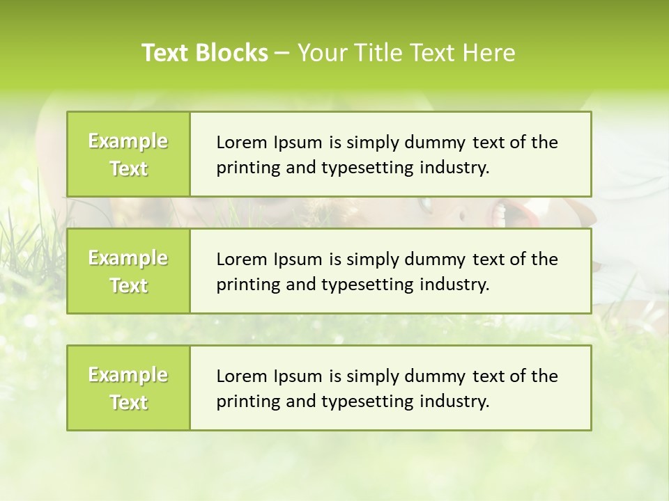 Two Children Laying In The Grass With Their Mouths Open PowerPoint Template