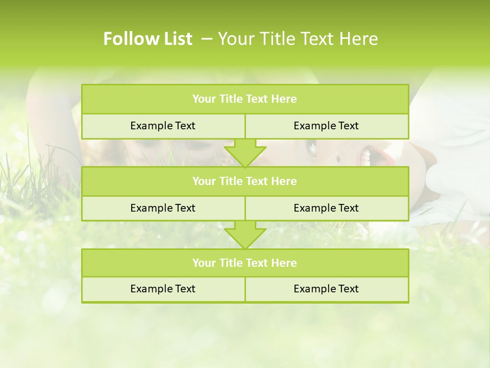Two Children Laying In The Grass With Their Mouths Open PowerPoint Template