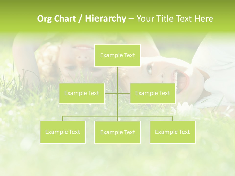 Two Children Laying In The Grass With Their Mouths Open PowerPoint Template