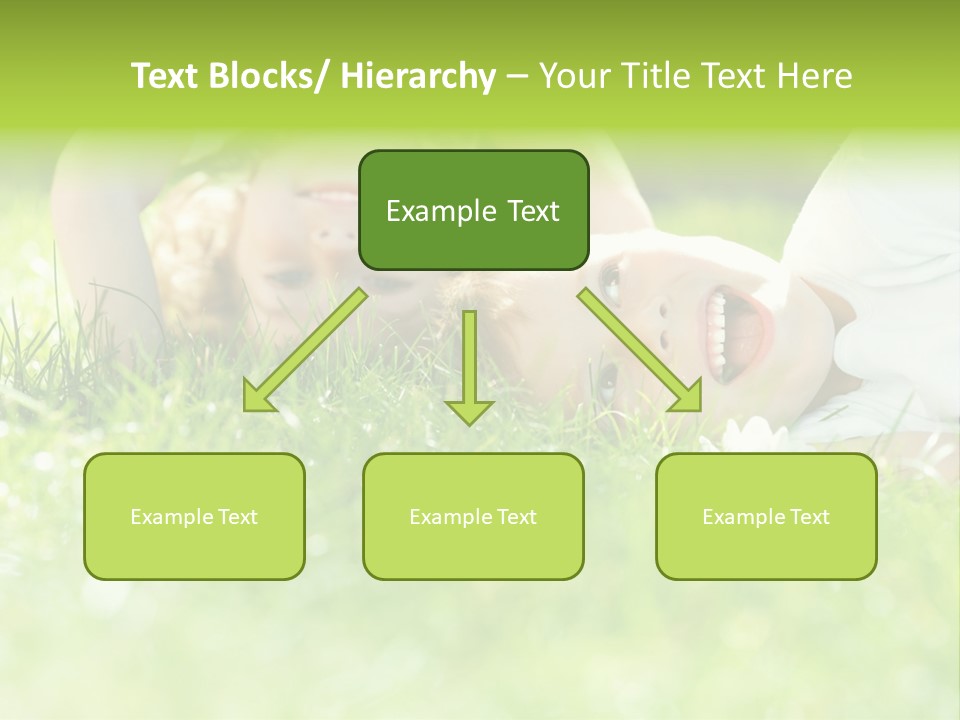 Two Children Laying In The Grass With Their Mouths Open PowerPoint Template