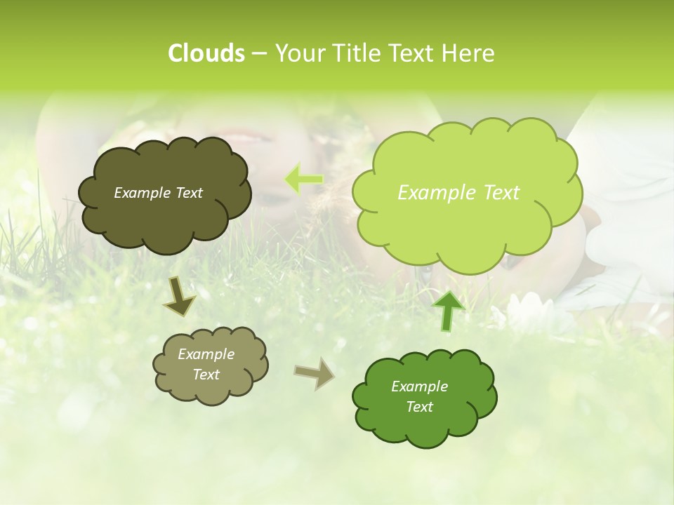 Two Children Laying In The Grass With Their Mouths Open PowerPoint Template