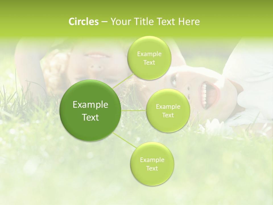 Two Children Laying In The Grass With Their Mouths Open PowerPoint Template