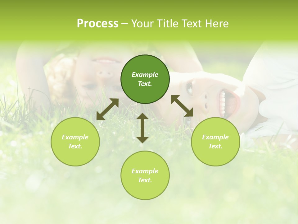 Two Children Laying In The Grass With Their Mouths Open PowerPoint Template