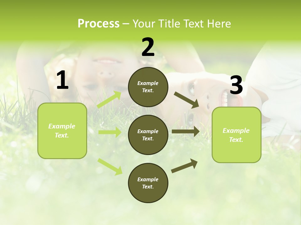 Two Children Laying In The Grass With Their Mouths Open PowerPoint Template