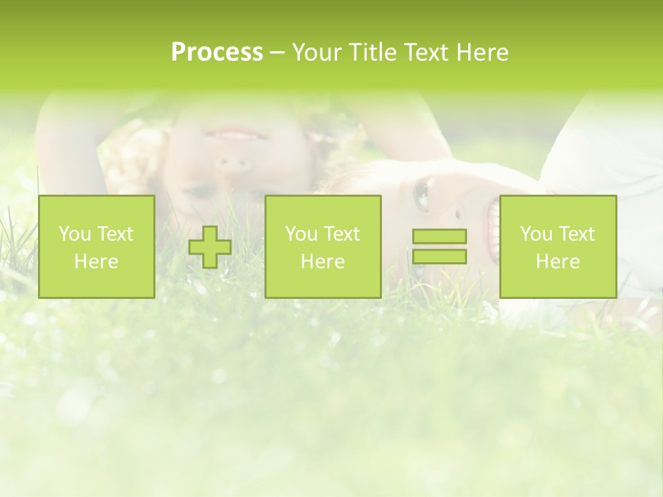 Two Children Laying In The Grass With Their Mouths Open PowerPoint Template