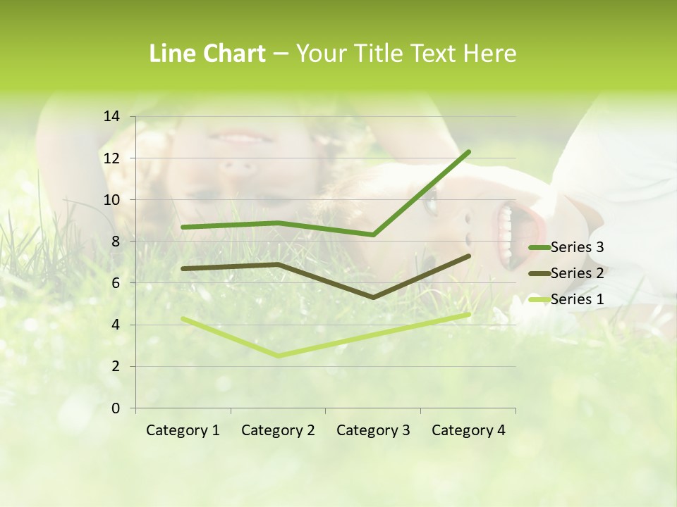 Two Children Laying In The Grass With Their Mouths Open PowerPoint Template