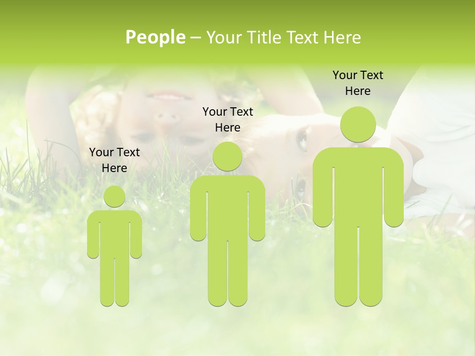 Two Children Laying In The Grass With Their Mouths Open PowerPoint Template