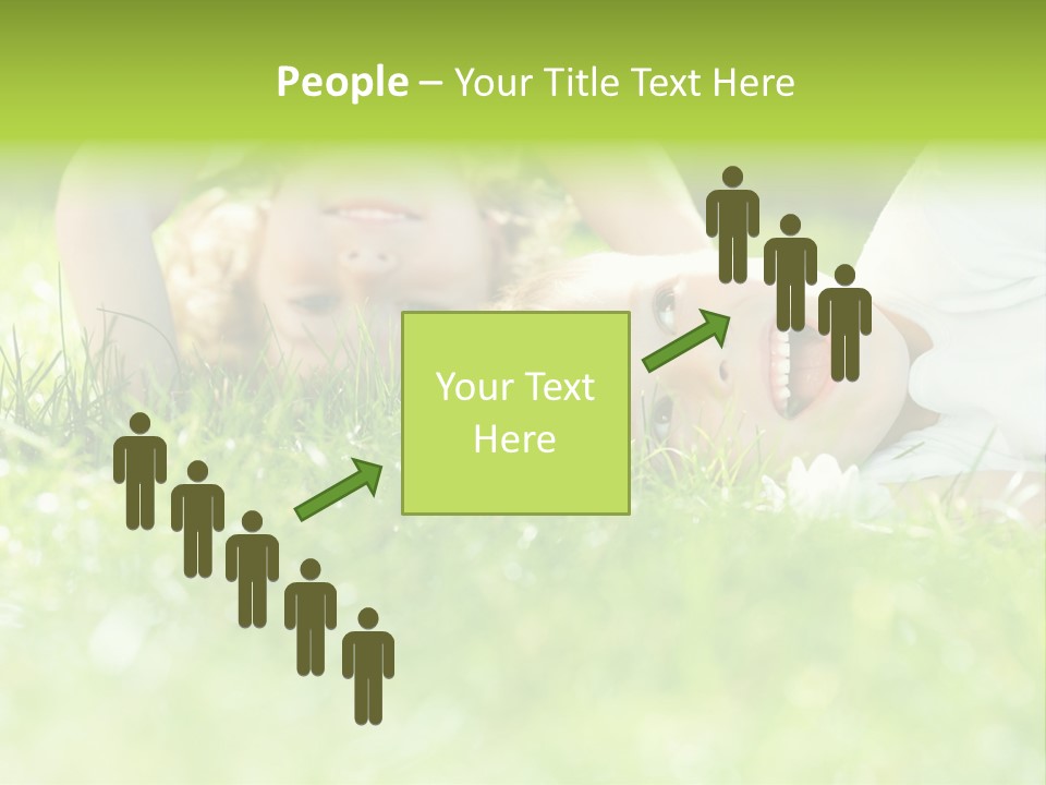 Two Children Laying In The Grass With Their Mouths Open PowerPoint Template