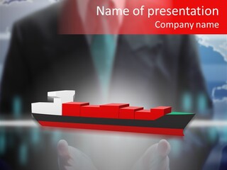 Trade Display Shipping Route PowerPoint Template