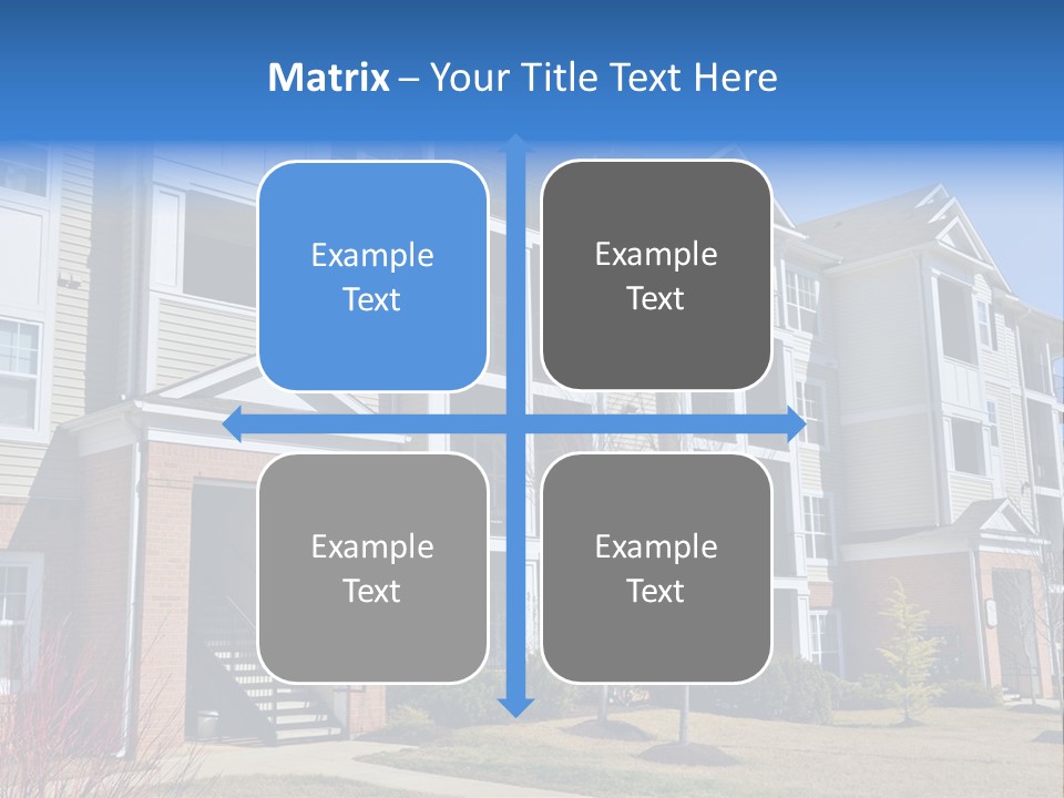 A Group Of Apartment Buildings With Stairs Leading Up To Them PowerPoint Template