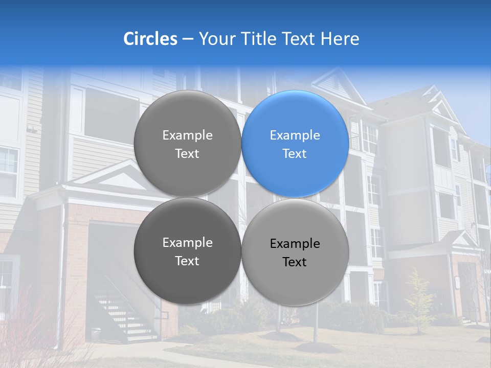 A Group Of Apartment Buildings With Stairs Leading Up To Them PowerPoint Template