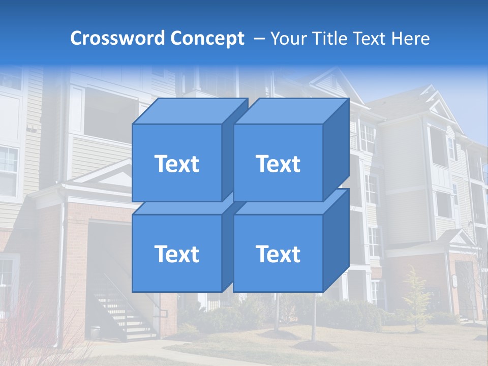 A Group Of Apartment Buildings With Stairs Leading Up To Them PowerPoint Template
