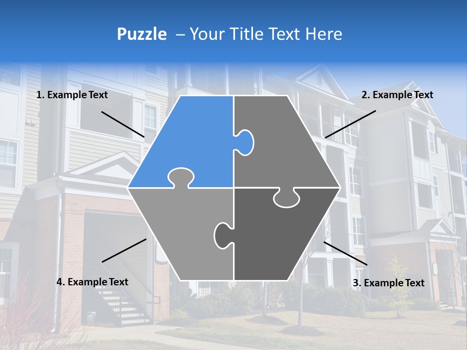 A Group Of Apartment Buildings With Stairs Leading Up To Them PowerPoint Template