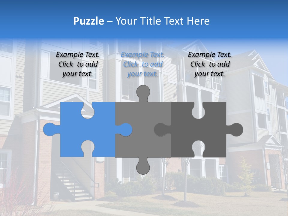 A Group Of Apartment Buildings With Stairs Leading Up To Them PowerPoint Template