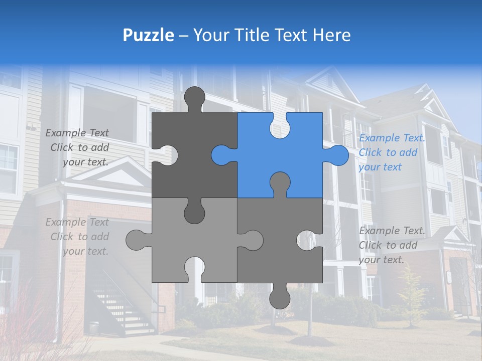 A Group Of Apartment Buildings With Stairs Leading Up To Them PowerPoint Template