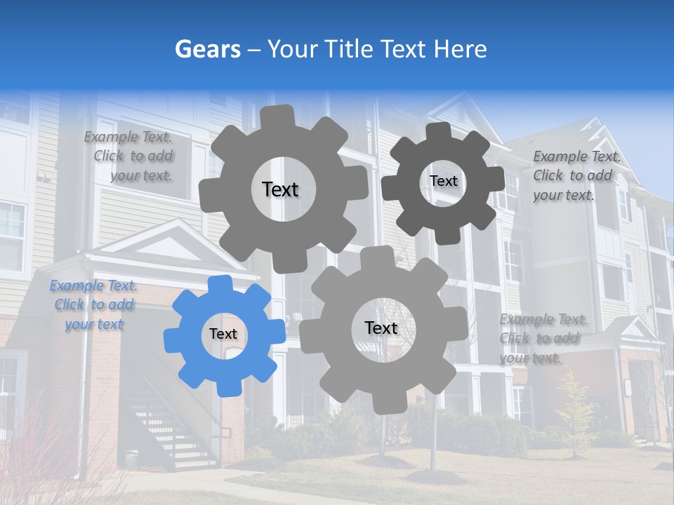 A Group Of Apartment Buildings With Stairs Leading Up To Them PowerPoint Template