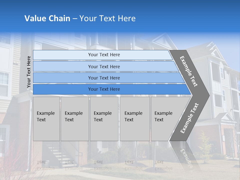 A Group Of Apartment Buildings With Stairs Leading Up To Them PowerPoint Template